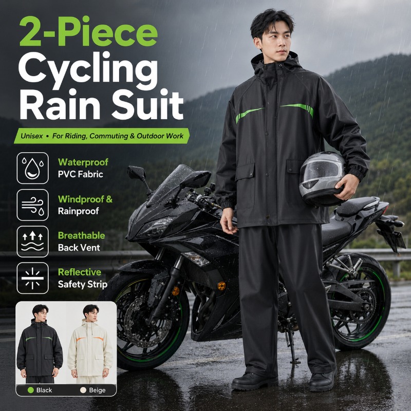 Cycling Rain Jacket Commute - بدلة مطر للدراجات الهوائية مقاومة للماء